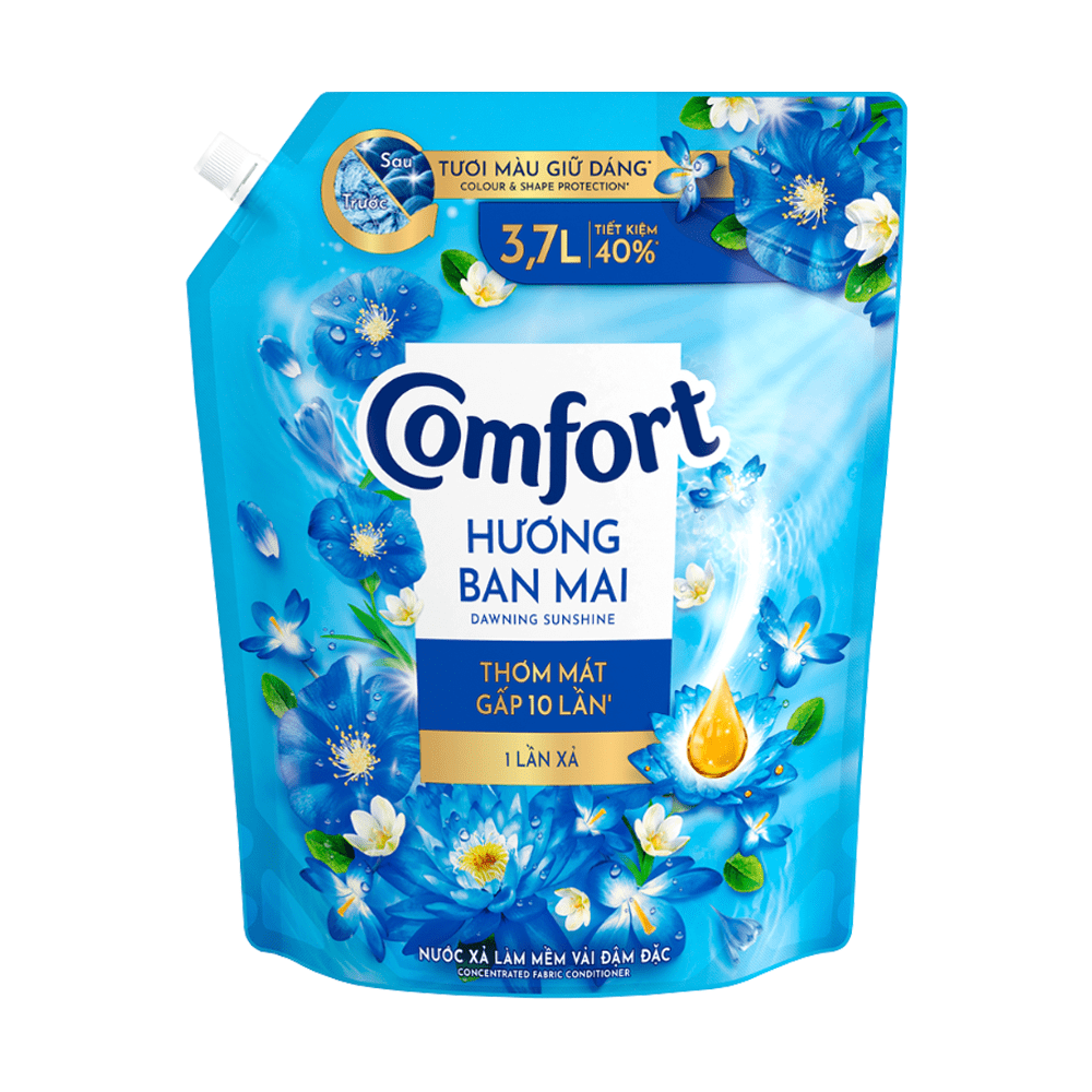 Comfort Fabric Softener Morning Dew 3.7L x 4 pouches